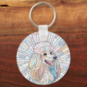 Poodle - pastellfarbene Mosaik Schlüsselanhänger (Rückseite)
