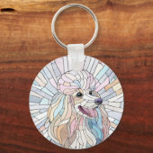 Poodle - pastellfarbene Mosaik Schlüsselanhänger (Vorderseite)