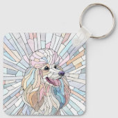 Poodle - pastellfarbene Mosaik Schlüsselanhänger (Rückseite)