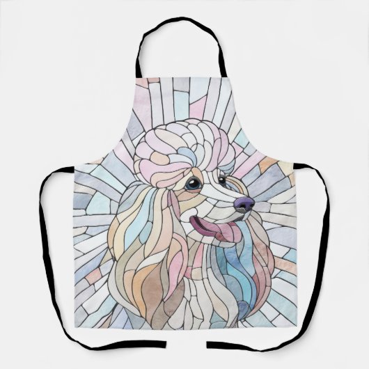 Poodle - pastellfarbene Mosaik Schürze (Vorderseite)