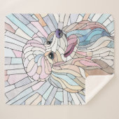 Poodle - pastellfarbene Mosaik Sherpadecke (Vorderseite (Horizontal))