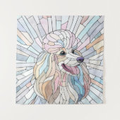 Poodle - pastellfarbene Mosaik Wandteppich (Vorderseite)