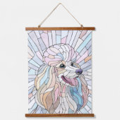 Poodle - pastellfarbene Mosaik Wandteppich Mit Holzrahmen (Vorderseite)