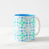 Poodle Patern Zweifarbige Tasse (VorderseiteRechts)