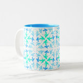 Poodle Patern Zweifarbige Tasse (Vorderseite Links)