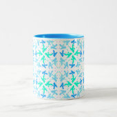 Poodle Patern Zweifarbige Tasse (Mittel)