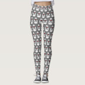 Poodle Pattern Funny Leggings (Vorderseite)