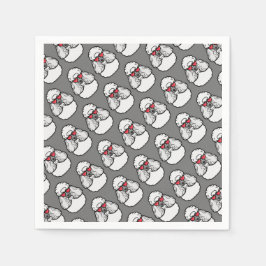 Poodle Pattern Funny Serviette