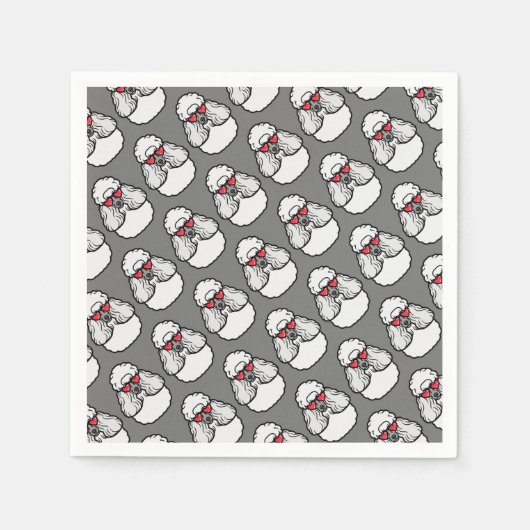 Poodle Pattern Funny Serviette (Vorderseite)