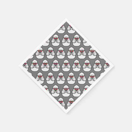Poodle Pattern Funny Serviette (Ecke)