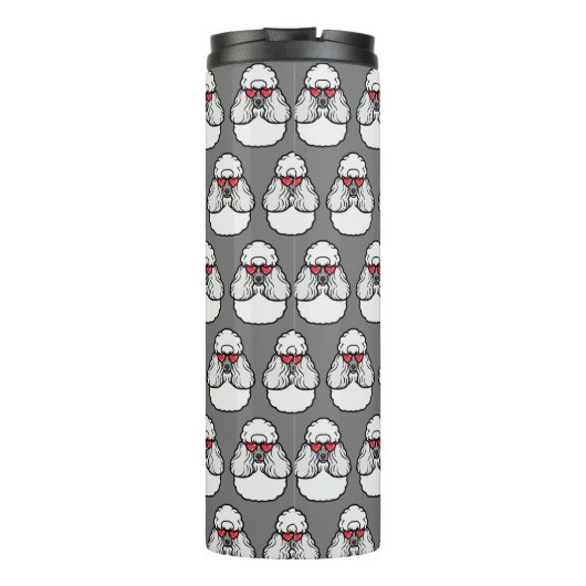 Poodle Pattern Funny Thermosbecher (Rückseite)