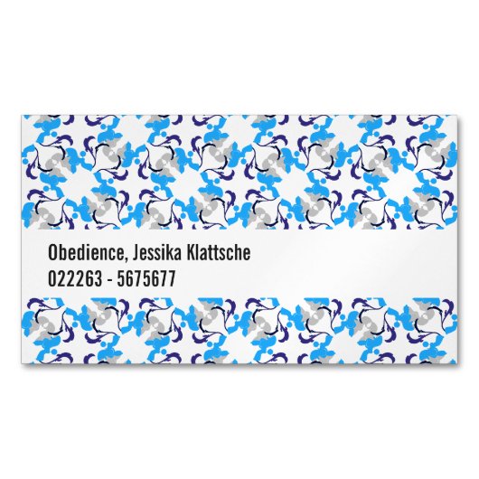 Poodle Pattern Magnetische Visitenkarte (Vorderseite)