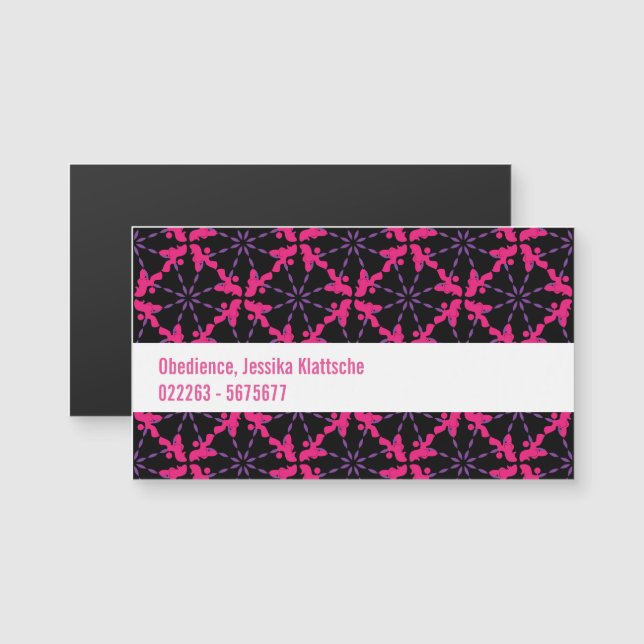 Poodle Pattern Magnetkarte (Vorne/Hinten)