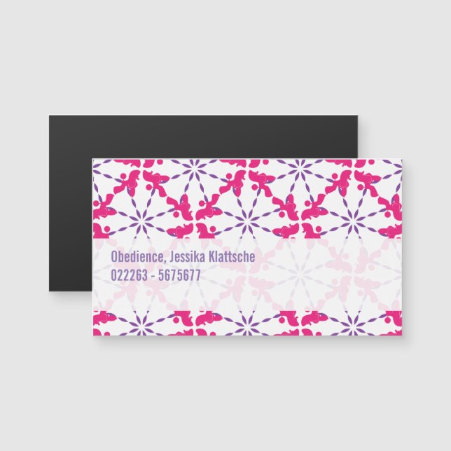 Poodle Pattern Magnetkarte (Vorne/Hinten)