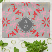 Poodle Pattern Monogrammiert Geschirrtuch (Gefaltet)