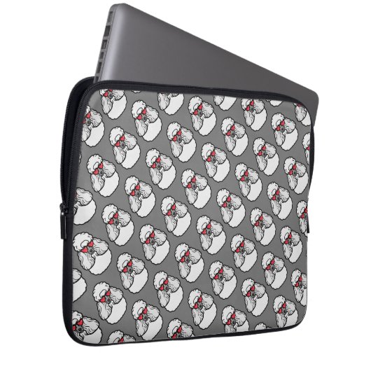 Poodle Pattern Trendy Laptopschutzhülle (Vorne Rechts)