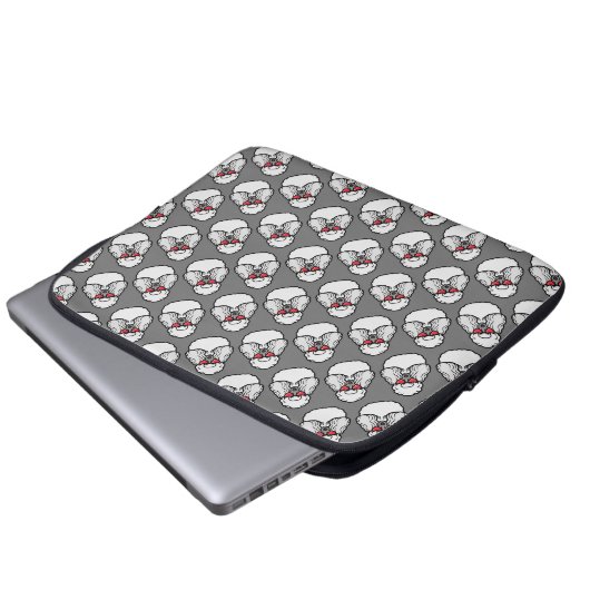 Poodle Pattern Trendy Laptopschutzhülle (Vorne Knopf)