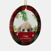 Poodle Personalisiert First Christmas Keramik Ornament (Rechts)