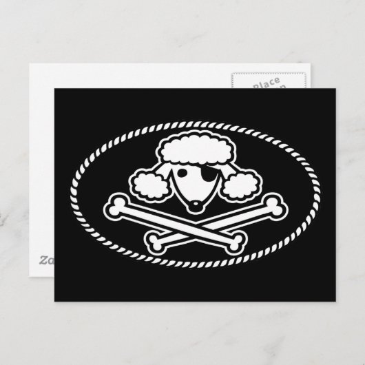 Poodle Pirate 1cl Postkarte (Vorne/Hinten)