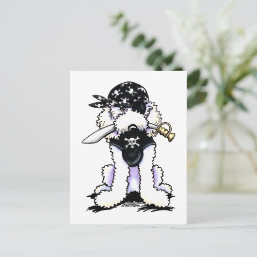Poodle Pirate Postkarte (Stehend Vorderseite)