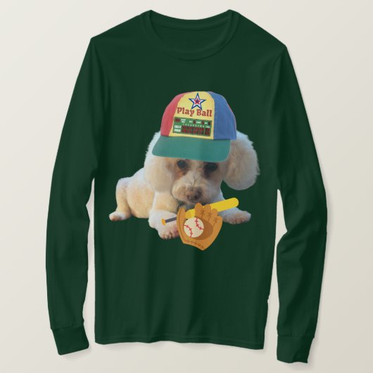 Poodle Play Ball Men's Long-Ärmel Green T-Shirt (Design vorne)