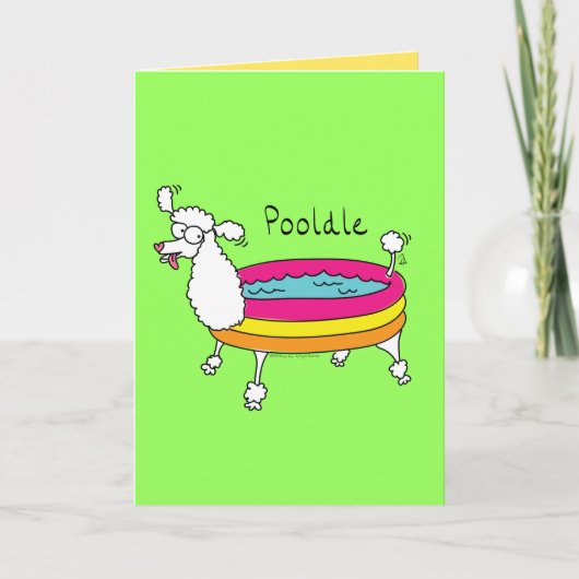 Poodle Pool Niedlich Summer Grußkarte Poolbar Karte (Vorderseite)