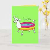 Poodle Pool Niedlich Summer Grußkarte Poolbar Karte (Gelbe Blume)