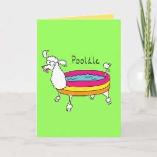 Poodle Pool Niedlich Summer Grußkarte Poolbar Karte