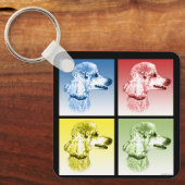 Poodle Pop Art Schlüsselanhänger (Vorderseite)