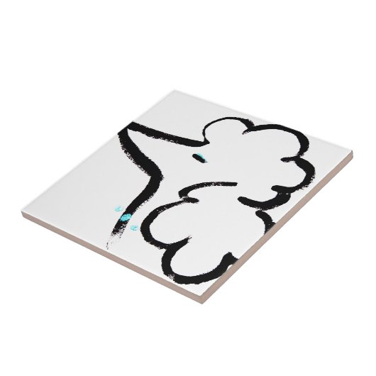 Poodle Portrait Fliese (Seite)