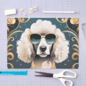 Poodle Portrait mit Sonnenbrille Seidenpapier (Handwerk)
