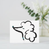 Poodle Portrait Postkarte (Stehend Vorderseite)