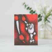Poodle Postkarte (Stehend Vorderseite)