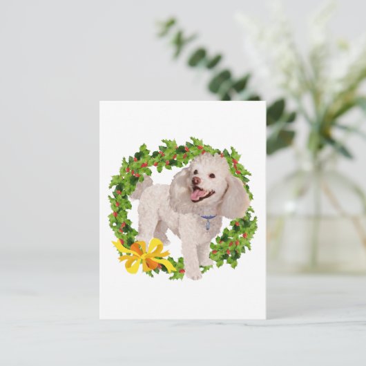 Poodle Postkarte (Stehend Vorderseite)