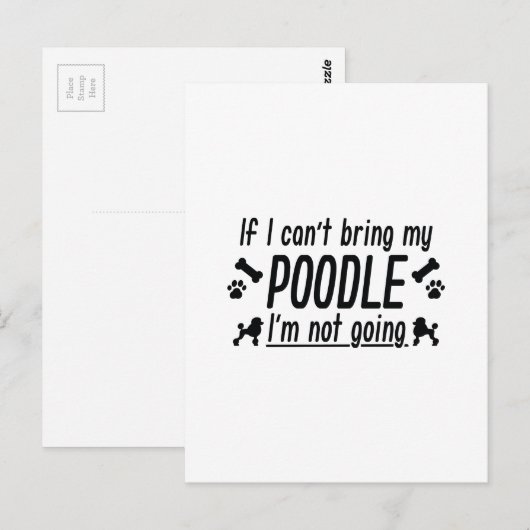 Poodle Postkarte (Vorne/Hinten)