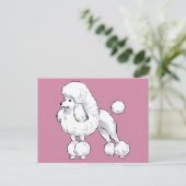 Poodle Postkarte (Stehend Vorderseite)