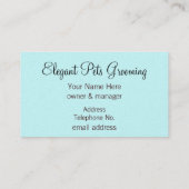 Poodle Princess in rosa Rosen Visitenkarte (Rückseite)