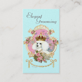 Poodle Princess in rosa Rosen Visitenkarte