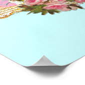 Poodle Princess n Pink Roses Poster (Ecke)