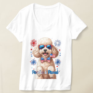 Poodle & Proud - 4. Juli Hunde T - Shirt