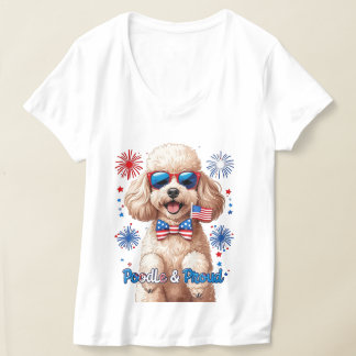 Poodle & Proud - 4. Juli Hunde T - Shirt