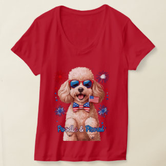 Poodle & Proud - 4. Juli Hunde T - Shirt