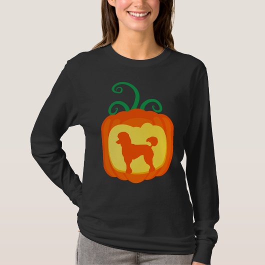 Poodle Pumpkin Lantern Dog Lover Halloween Kostüm T-Shirt (Vorderseite)