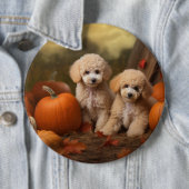 Poodle Puppy Autumn Delight Pumpkin Button (Beispiel)