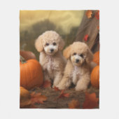 Poodle Puppy Autumn Delight Pumpkin Fleecedecke (Vorderseite)