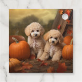 Poodle Puppy Autumn Delight Pumpkin Geschenkanhänger (Rückseite)