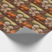 Poodle Puppy Autumn Delight Pumpkin Geschenkpapier (Ecke)