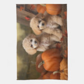 Poodle Puppy Autumn Delight Pumpkin Geschirrtuch (Vertikal)