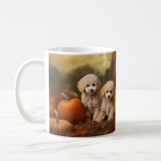 Poodle Puppy Autumn Delight Pumpkin Kaffeetasse (Links)