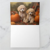 Poodle Puppy Autumn Delight Pumpkin Karte (Innenseite)